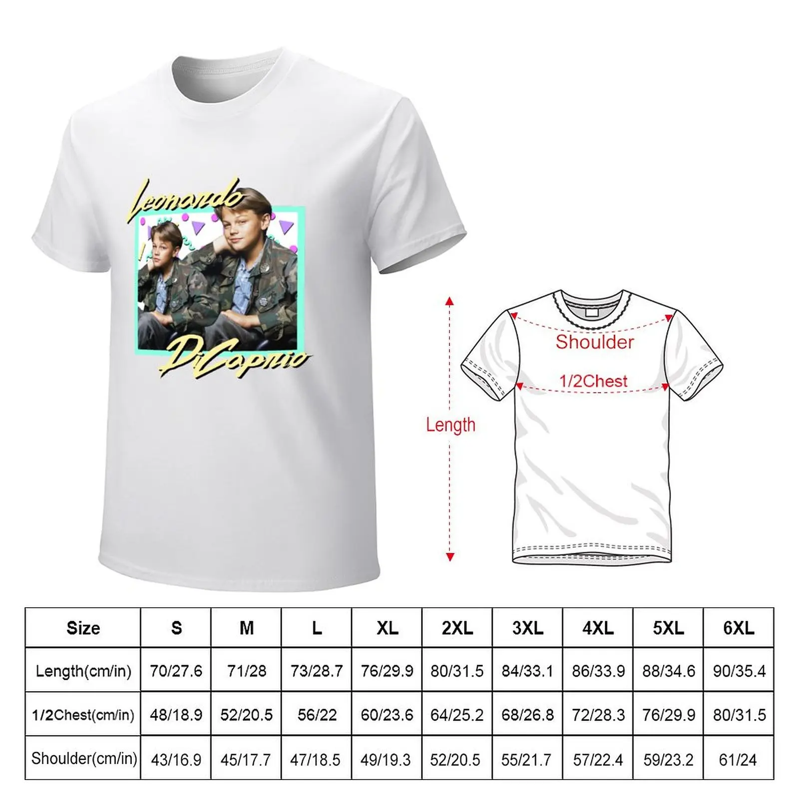 80s Leonardo DiCaprio T-Shirt graphics cute tops quick drying korean fashion mens t shirts casual stylish