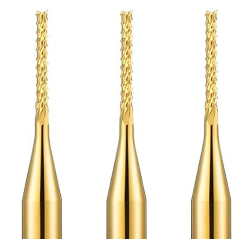 

A43F-20 Pcs 1/8 Inch 1Mm End Mill Bits Titanium Coat Carbide Engraving Milling Cutter CNC Router Bits For PCB Machine