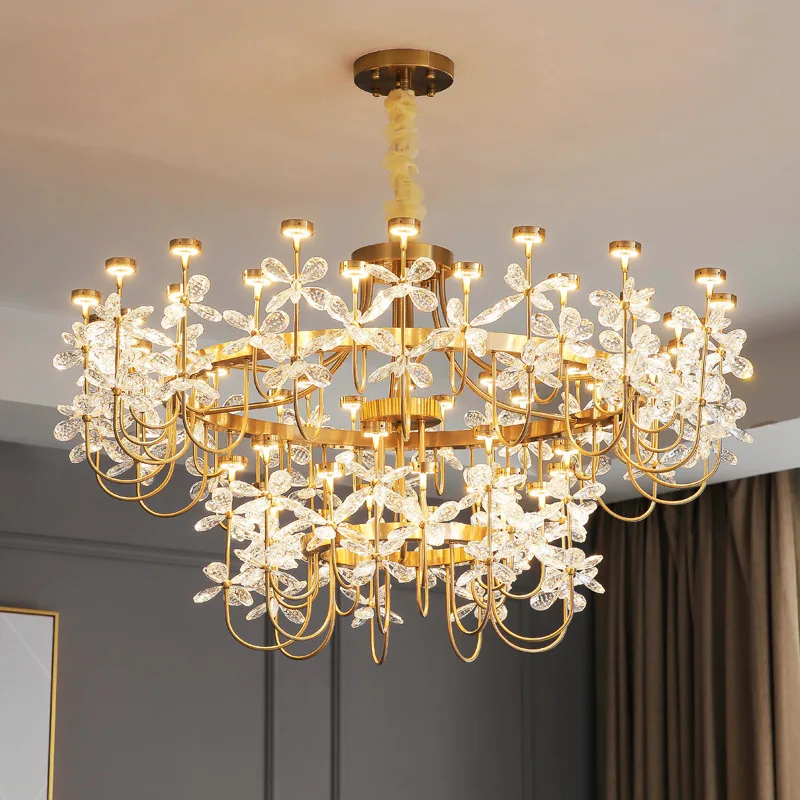 2022 Living room crystal chandelier Nordic postmodern minimalist luxury restaurant designer personality bedroom lamps