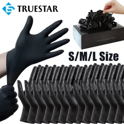 100/50/10PCS Black Disposable Nitrile Gloves Latex Free Mechanic Cleaning Waterproof S/M/L Tattoo Working Glove Tattoo Accessory