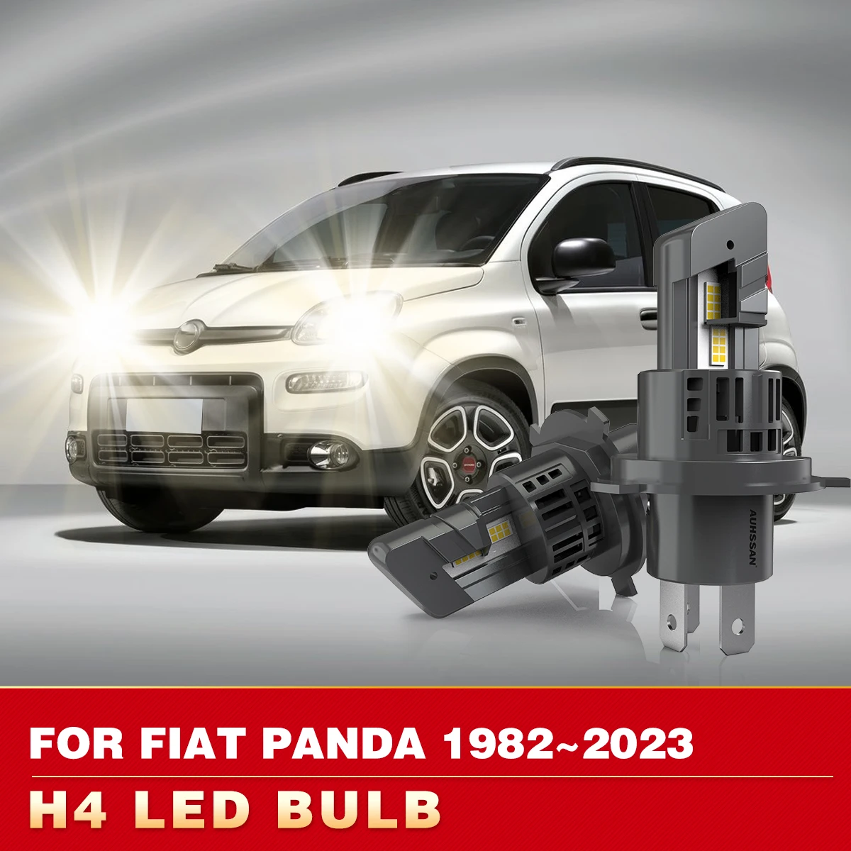 2x H4 Led Canbus Żarówka 24000Lm Światło drogowe i mijania Światło przeciwmgielne z wentylatorem LED Super jasna wysoka moc dla Fiat Panda 1982 ~ 2023