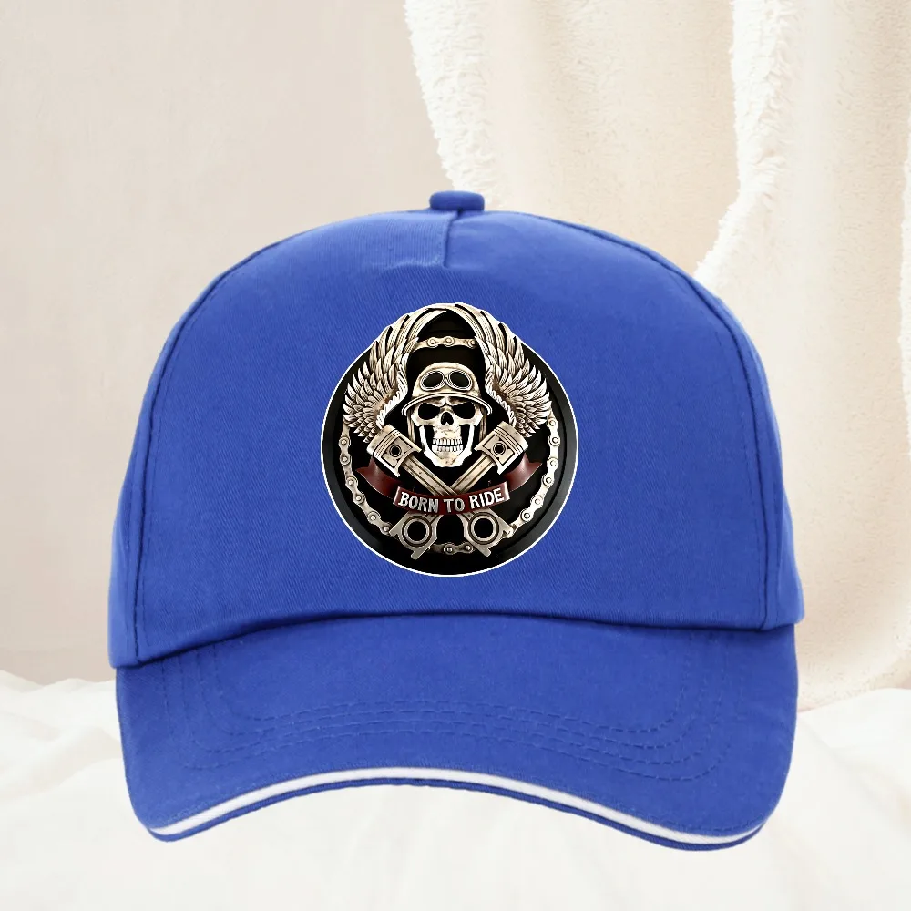 born to ride man outdoor Moto cycling Baseball Cap Adjustable Snapback Hip Hop Hat Skull Motorcycle men Hats