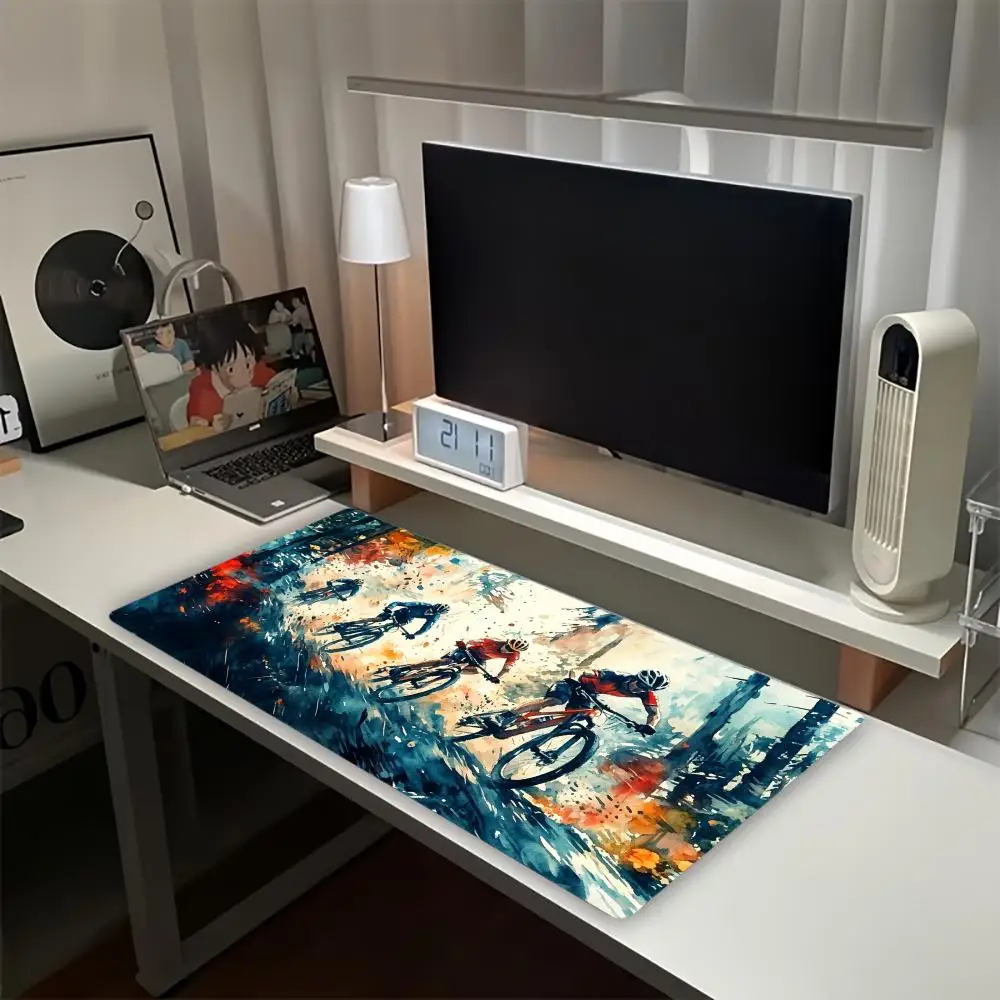 Dynamic Cycling Graffiti Gaming Mouse Pad Non Slip Rubber Desk Mat Bike Art Deskpad For Office Gaming Desktop PC Home Daily Use