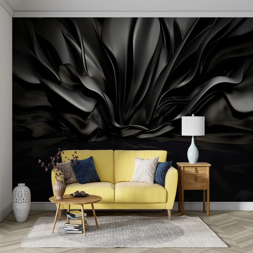 Customized minimalist black background abstract beautiful fashionable black background wallpaper mural