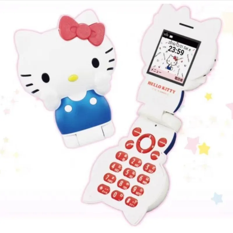 Limited Edition cartoon Foldable Phone Hellokitty Anime Peripheral Call Function Multi Language Switching Children'S Cute Gifts