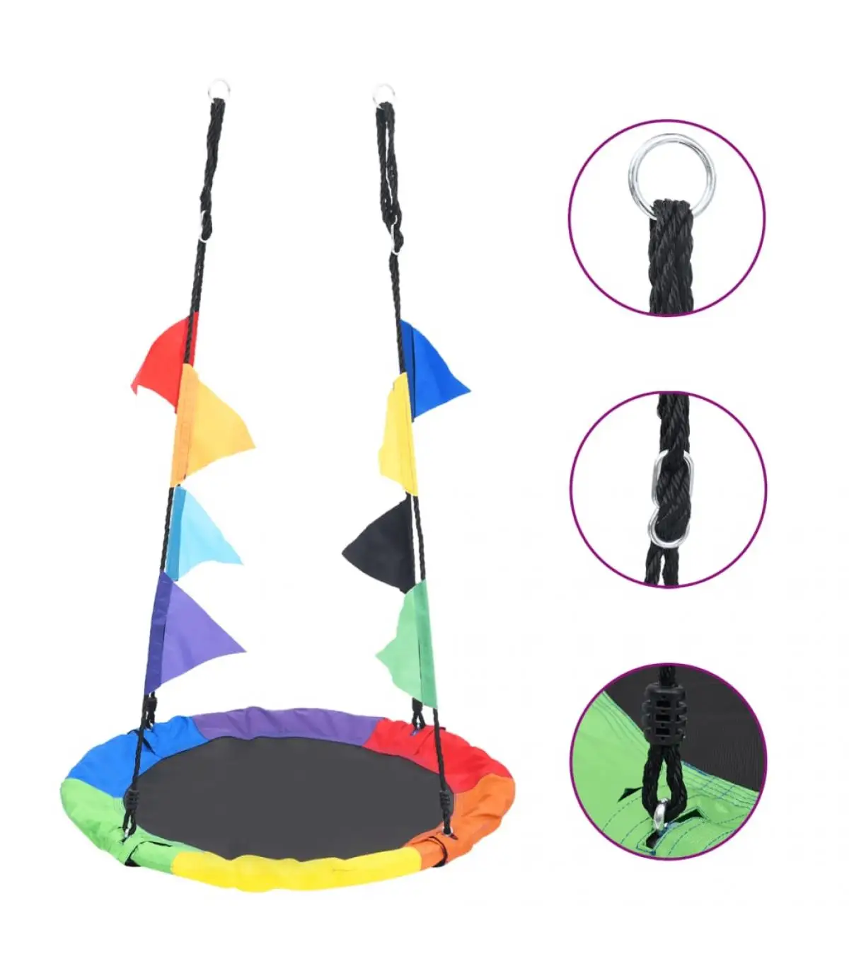 Swings and rockers Rainbow swing with 100 cm pennants