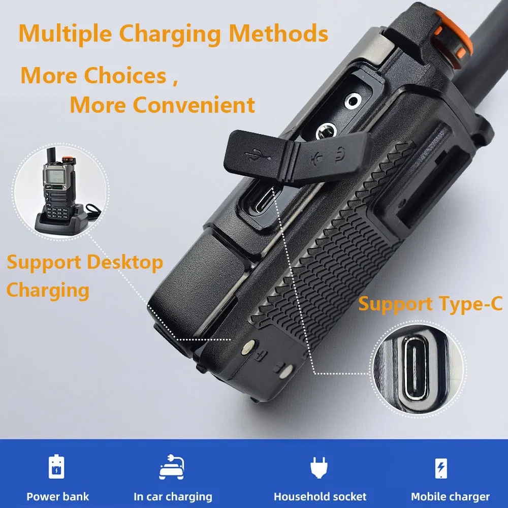 Quansheng UV K5 (8) Walkie Talkie Am Fm Stazione di commutazione radio bidirezionale Ham Set wireless Ricevitore a lungo raggio Quansheng UV-K6