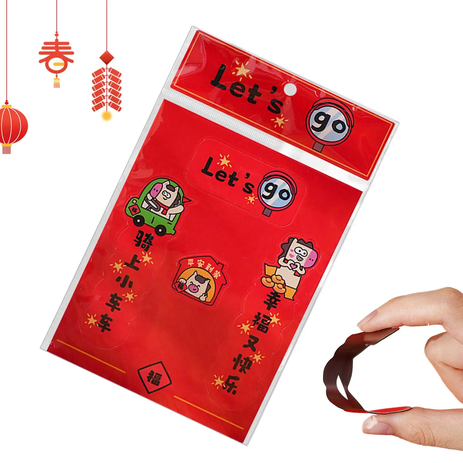 Car Decals For Women Magnetic Good Luck Couplet Spring Festival Couplets For Women Men Automotive Truck SUV Door Vehicle
