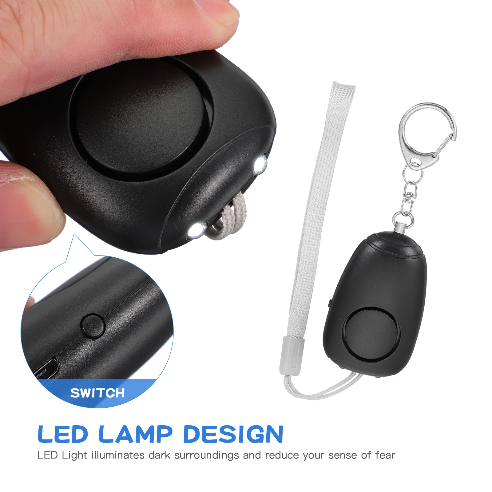 

Personal Security Alarm With Led Light Emergency Safety Siren Sound Alert For Women Walking Running Travel Outdoor Alarm