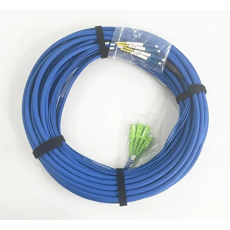 High Efficiency 4x4 SC APC 0.9mm Pigtails Breakout fiber optic patch cord hybrid lc sc adapter Branch Fanout Multi-core Cable