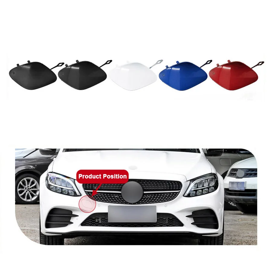 For Mercedes-Benz C-Class W205 Front Bumper Tow Eye Hook Cap Cover 2019-2021 2058856402 Black White Blue Red