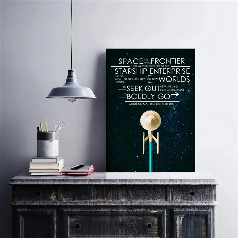 Star Trek Movie Poster Captain Mission Oath Quote Typography Art Canvas Painting Wall Picture Print Nordic Modern Home Decor