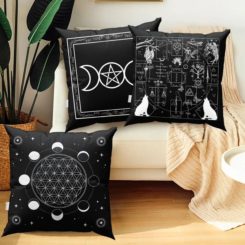 45X45CM New Wheel of the Zodiac Astrology Chart Cushion Case Pillowcase Home Sofa Office Cushion Pillow Cushion Cover Wholesale