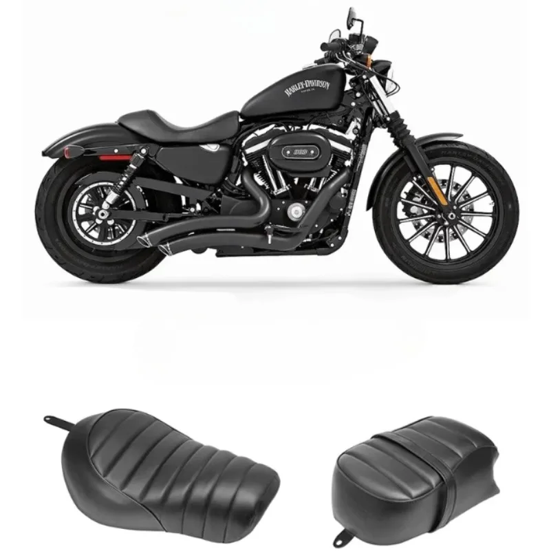 

4 Models New Black Motorcycle Front Driver Leather Pillow Solo Seat Cushion For Harley Sportster Forty Eight XL1200 883 72 48