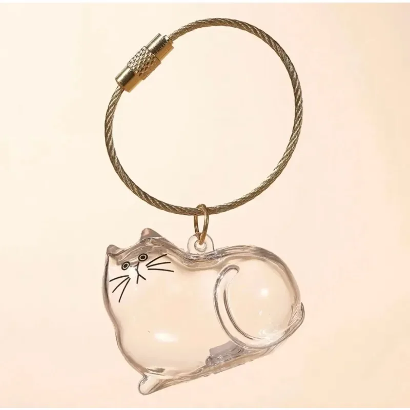 1-5 قطعة الحيوانات الأليفة الفراء سلسلة مفاتيح تذكارية شعر القط قلادة لحقيبة الظهر محفظة هدية خاصة فكرة لأصحاب القط تذكار دائم