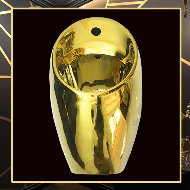 Manufacturer produces golden local tyrant gold induction yellow-gold urinal hanging urinal wall drainage