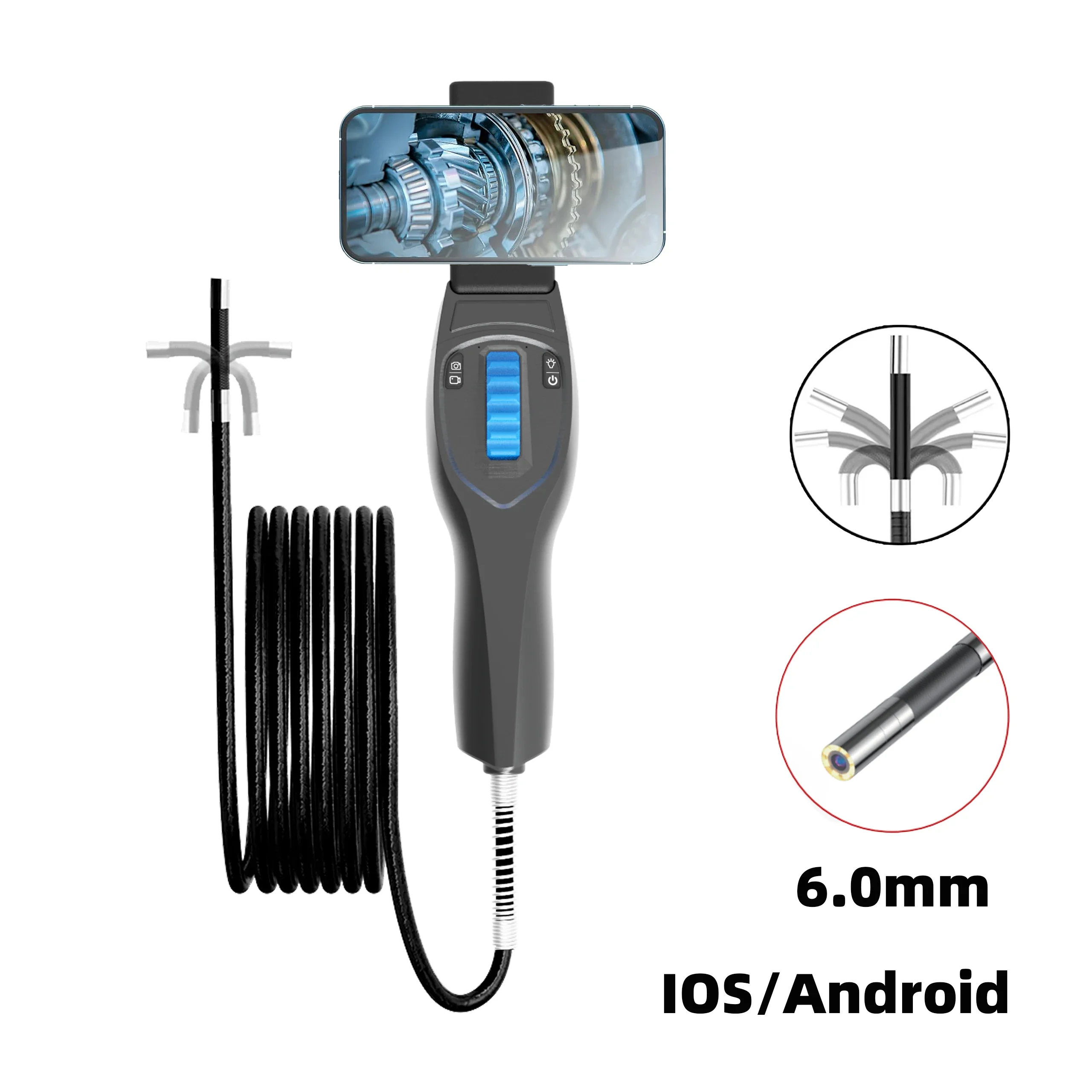 3.9Mm 360 Degree Rotary Flaw Detection Lens for Aviation, Industrial, Diesel Engine Inspection, iOS/Android IP67 waterproof