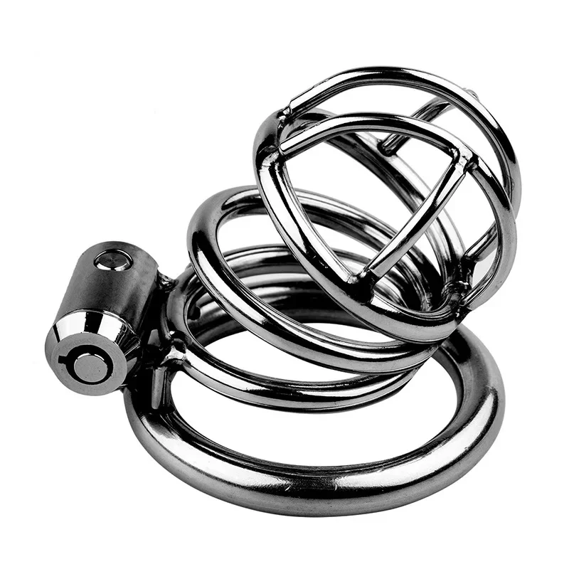 BUYBOOS Cock Cage Male Chastity Cage Metal Chastity Device Penis Urethral Lock Restriction CB Chastity Cage BDSM Adult Sex Toys