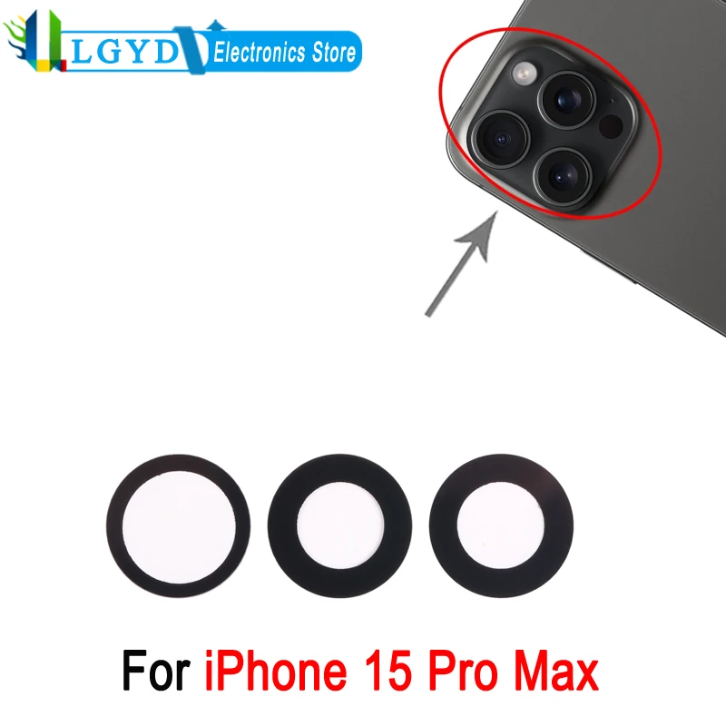 3 in 1 Back Camera Glass Lens For iPhone 15 Pro Max Phone Rear Camera Lens Replacement Part