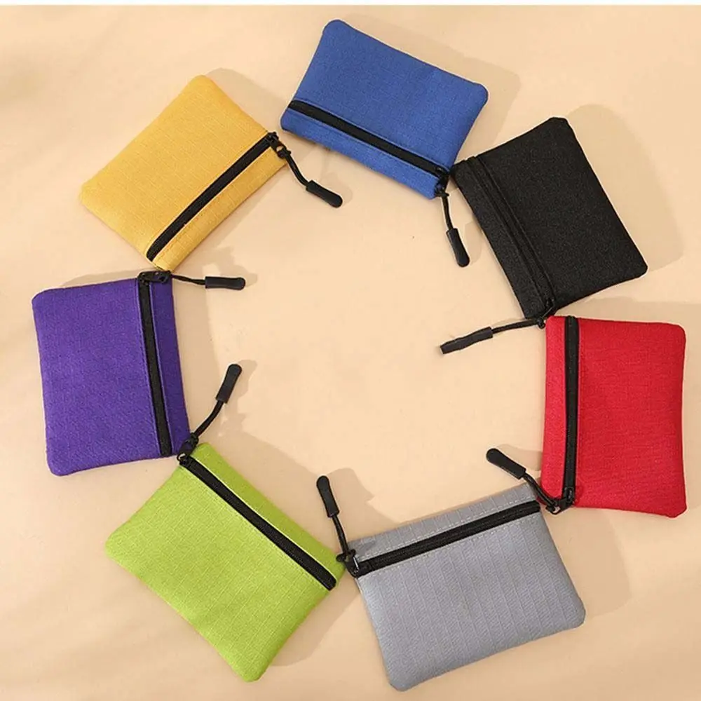 Soft Korean Style Ox Cloth Coin Purse Solid Color Wallet Small Item Bag Coin Purse Zipper Card Storage Bag Women