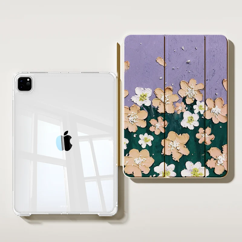 

for iPad A16 2025 Air 7 13 M3 Case for iPad 10th 10.9 2024 Pro 11 13 Case for Air 4 5 Funda Cute Patterns Flower design Case