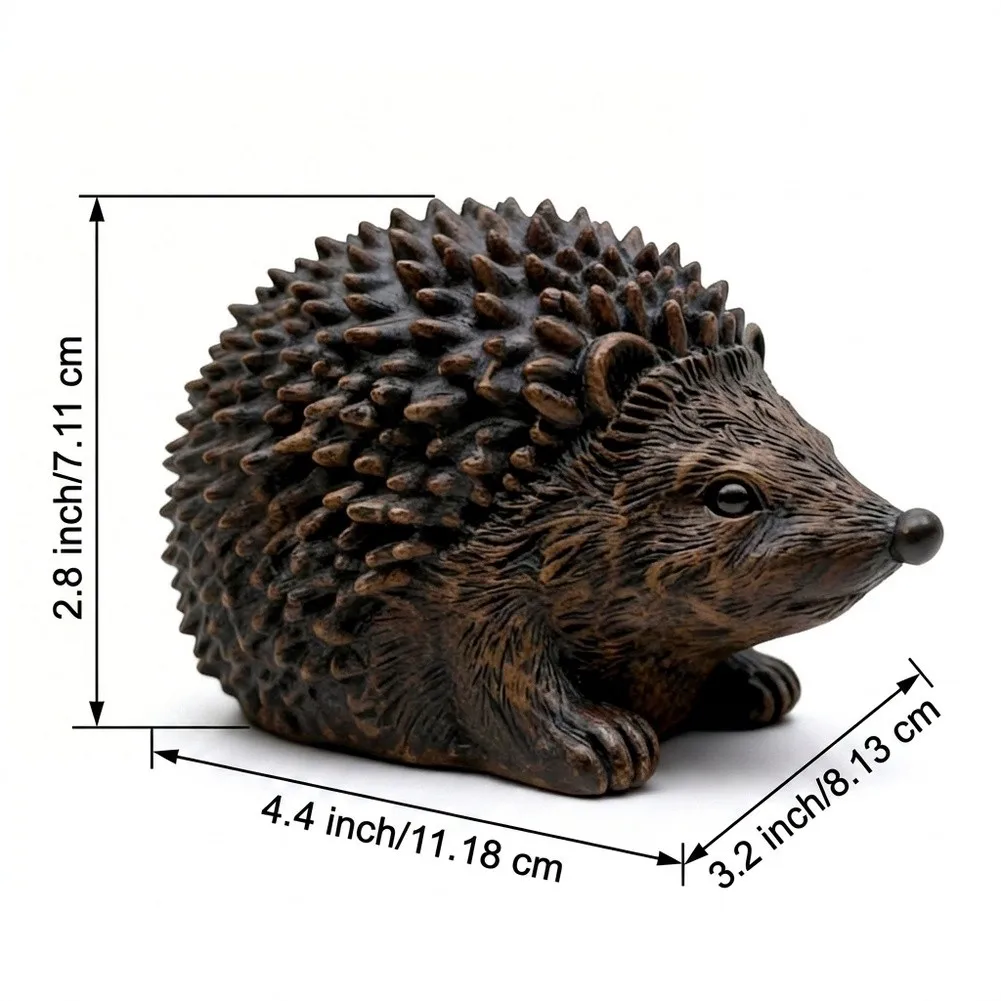 1pcs Realistic Hedgehog Fake Stone Key Hider Weatherproof Secure Storage Container Stylish Outdoor Backyard Spare Key Holder