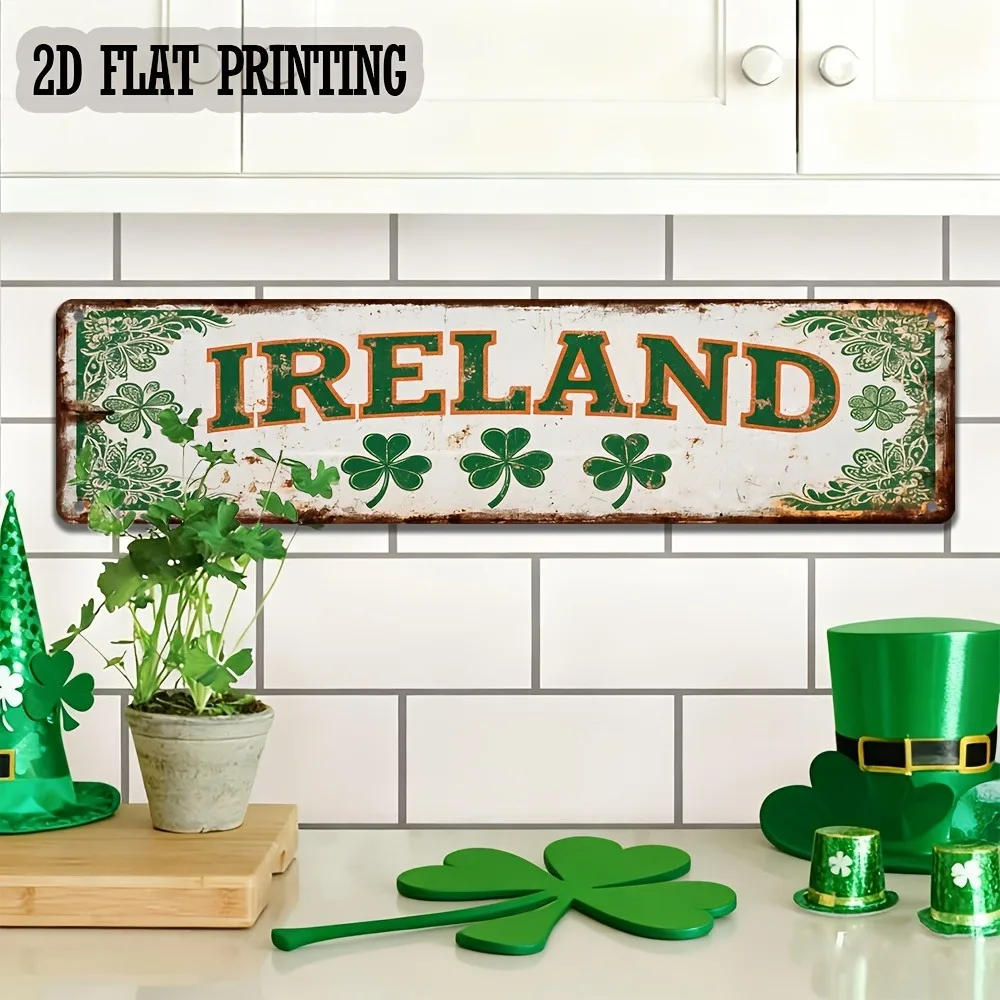 CIFBUY Vintage Aluminum Wall Art Waterproof Durable Metal Sign Home Bar Office Indoor Outdoor St Patricks Day Decor