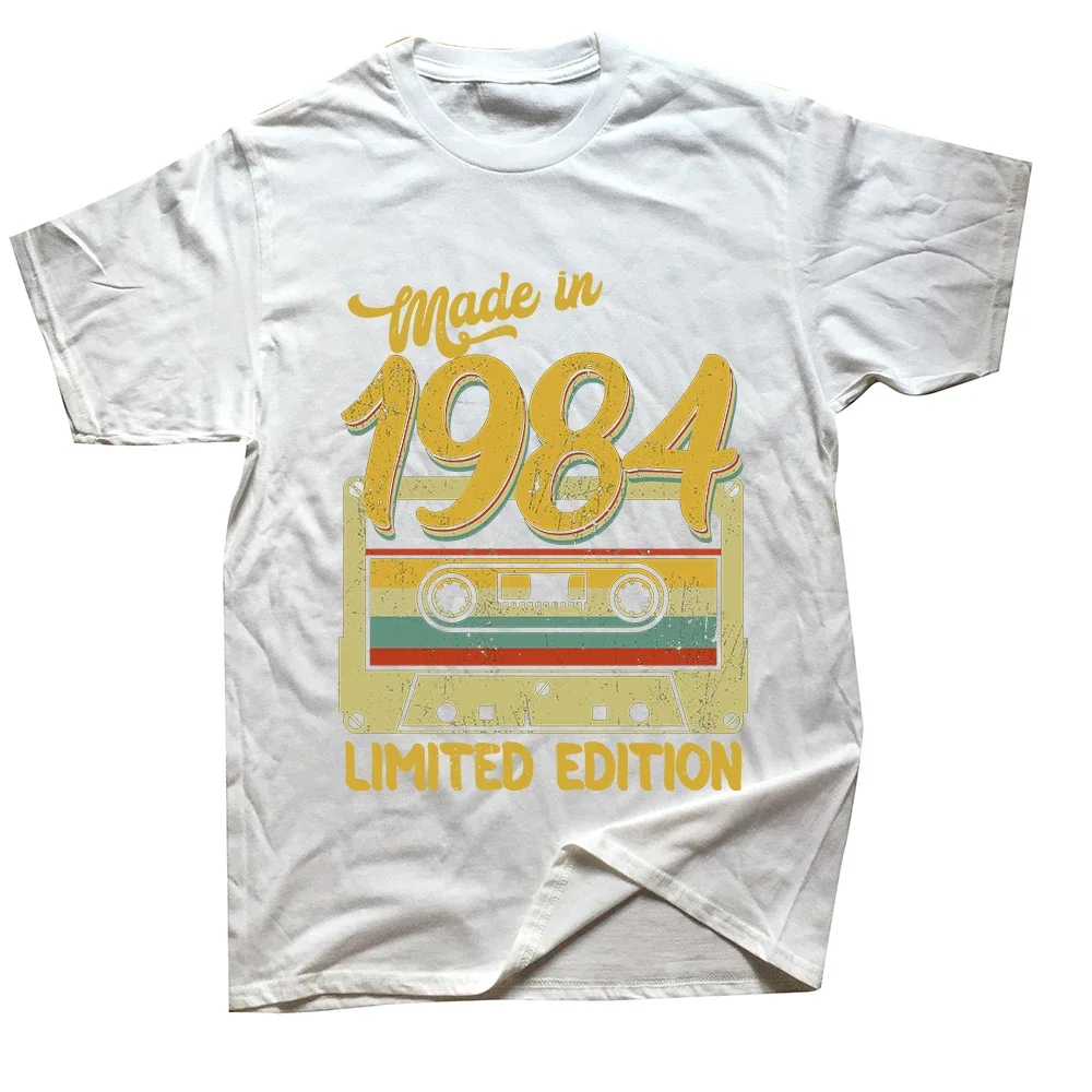 تي شيرت رجالي قصير الأكمام ، رسوم قطنية ، صنع في 1984 ، طبعة محدودة ، كلاسيكي ، هدايا عيد الميلاد ، ملابس الشارع ، الصيف