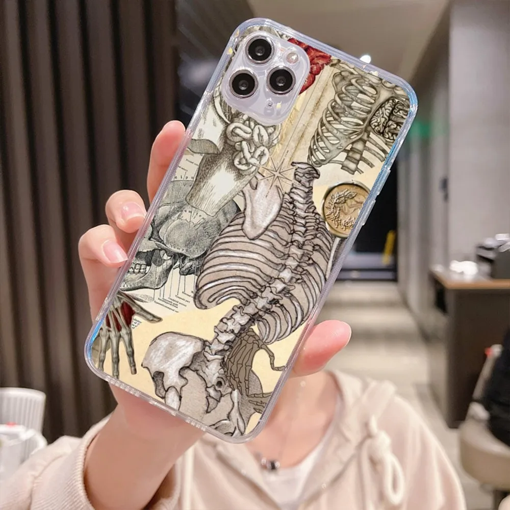 Medical Human Anatomy Phone Case For Iphone 15 11 13 14 Pro Max 7 8 Plus X Xr Xs Max Se2020 12mini Transparent Cover