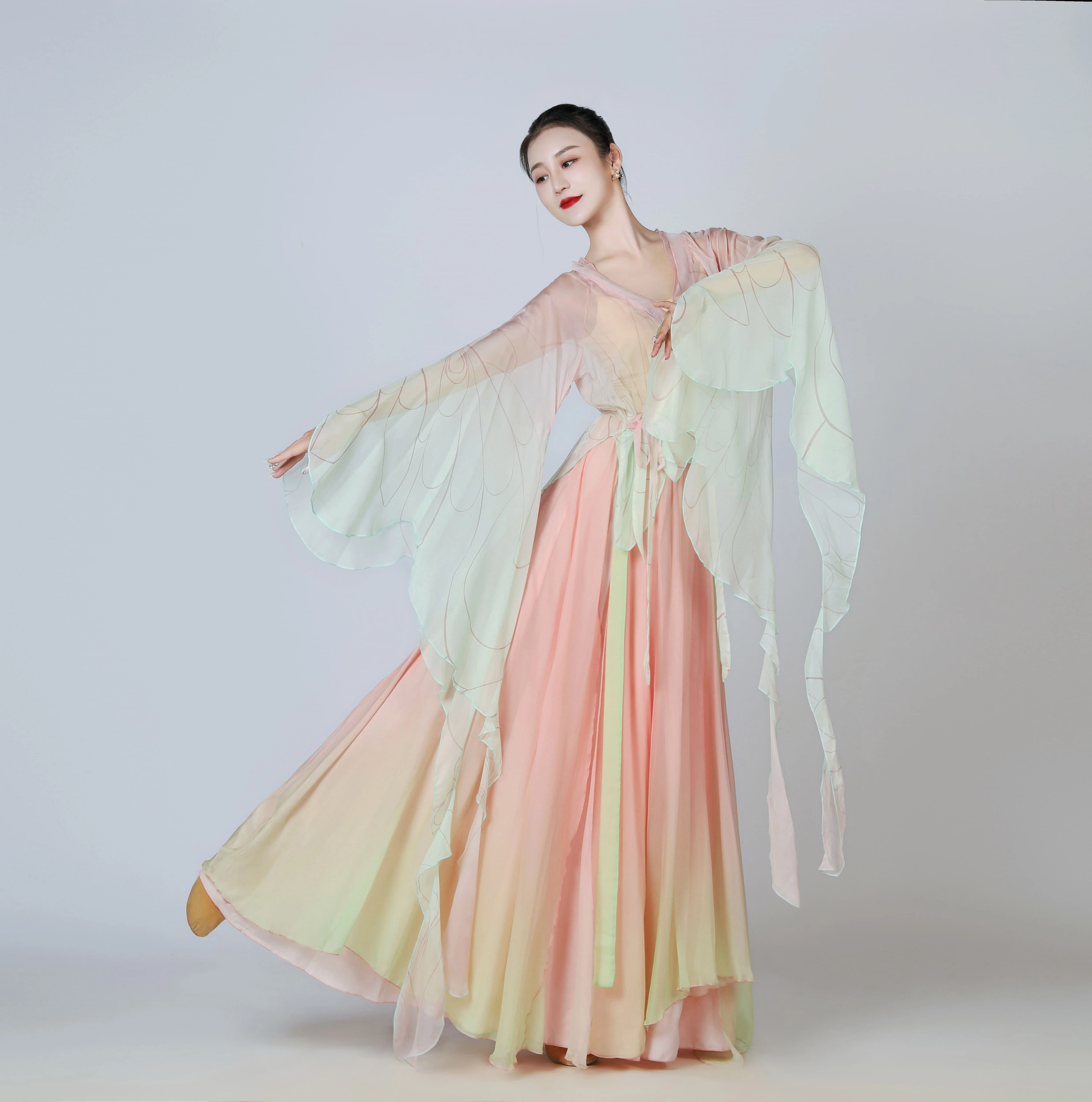 Taniec ludowy w stylu chińskim Klasyczna tancerka Kostiumy Hanfu Odzież damska Yangko Sukienka do ćwiczeń tanecznych na scenę