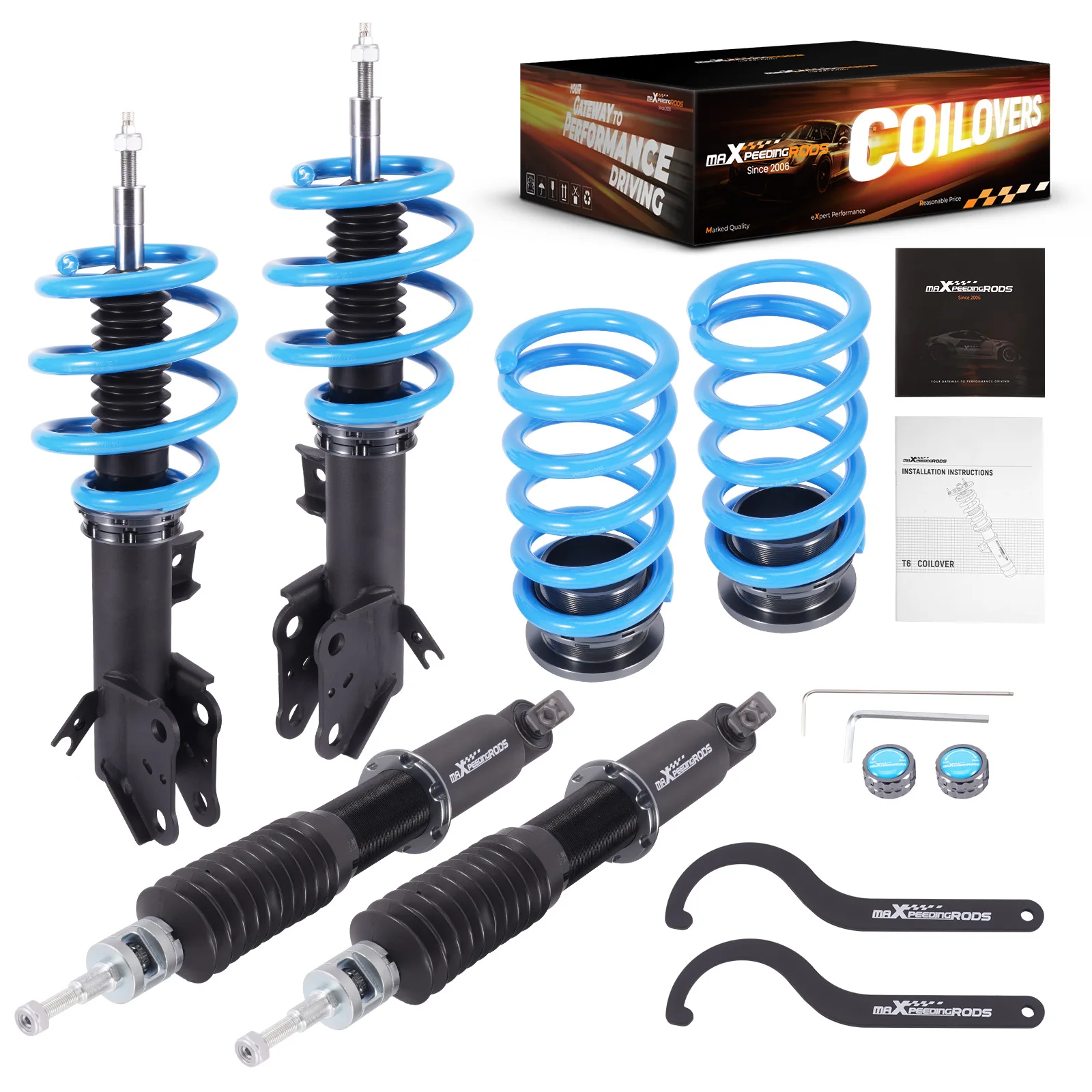 New Front & Rear Coilover Suspension Parts with Adjustable Damping and 25-75mm Lowering for Fusion 2nd Gen 2013-2020