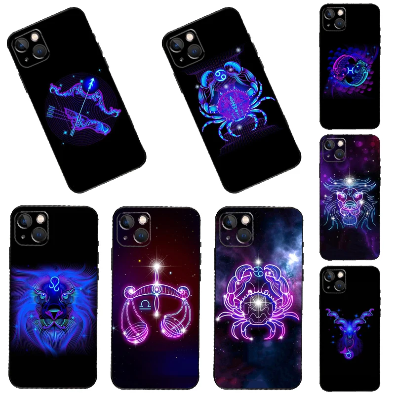 Zodiac Signs Phone Case For iPhone 14 11 12 13 Pro X XR XS Max 6 6S 7 8 Plus SE 2020 Back Cover