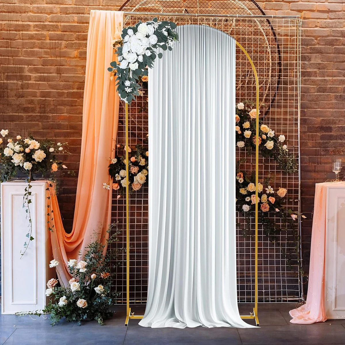 Soporte de arco de boda de 7,2 pies, marco de fondo de Metal, globos, soporte de flores, accesorios de decoración de jardín de fiesta de cumpleaños de boda