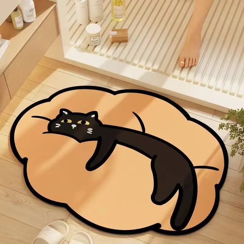 Diatom Mud Bathroom Mat Super Absorbent Anti Slip Foot Pad Fast Drying Soft Floor Mat for Shower Bedroom Kitchen RV Bathroom