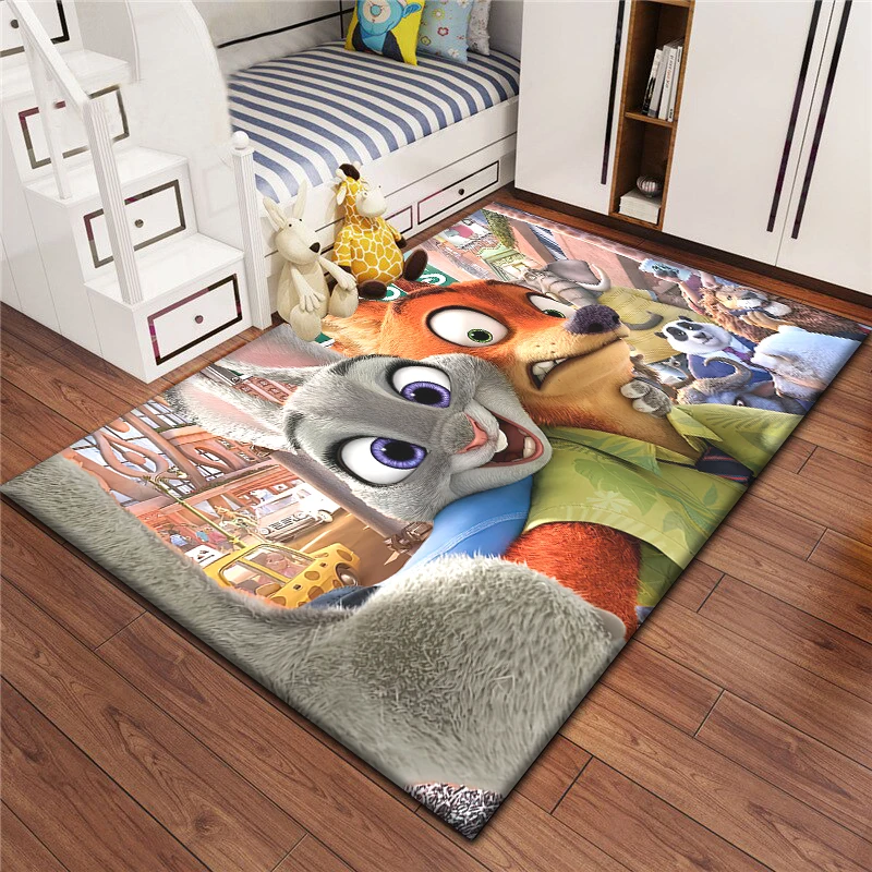 Zootropolis Cartoon Carpet Rug for Living Room Bedroom Decoration Picnic Camp Kitchen Carpet Crawling Carpet Decoration