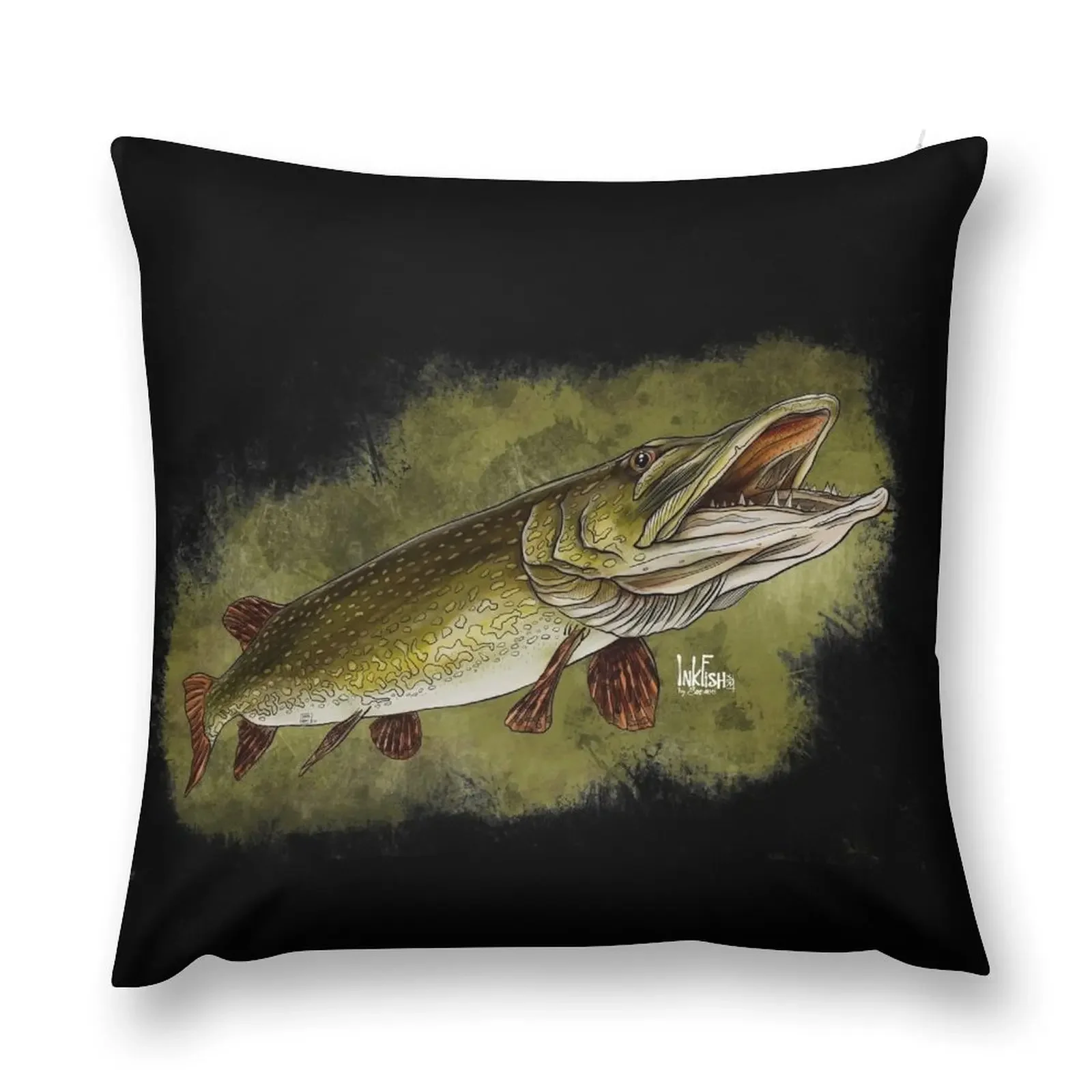 Open mouth pike Throw Pillow Luxury Sofa Cushions Pillow Cases Decorative New year Throw Pillow