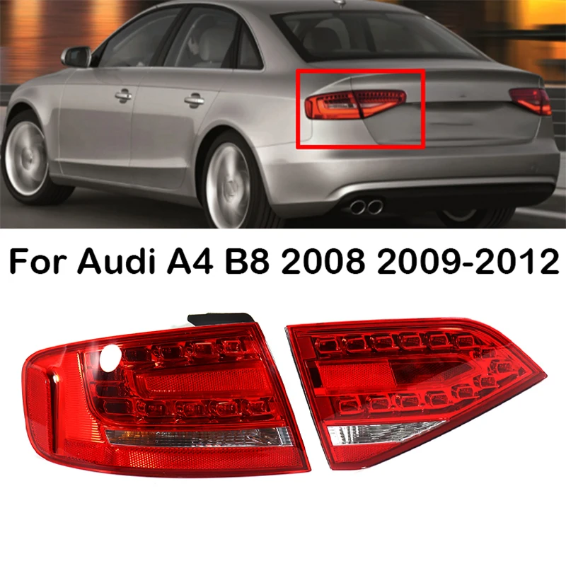 LED Car Rear Tail Light Tail Stop Brake Lights Tail Lamp Assembly For Audi A4 B8 2008 2009 2010 2011 2012 8K5945093B 8K5945094B