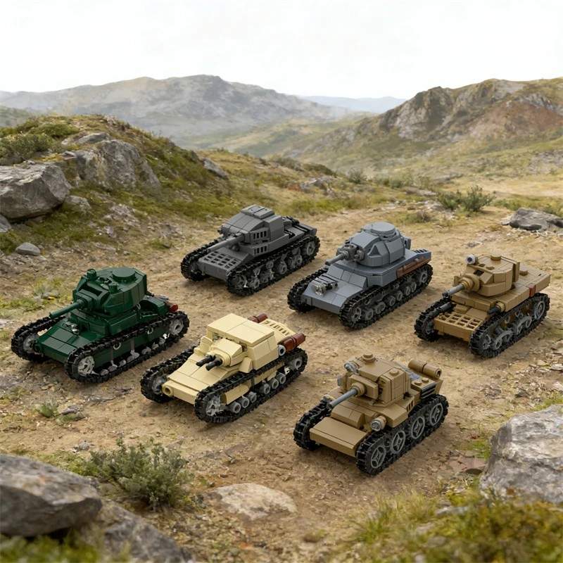 WW2 Military Tank series model building blocks DIY armored military vehicle Assemble toys MOC Bricks children birthday gift