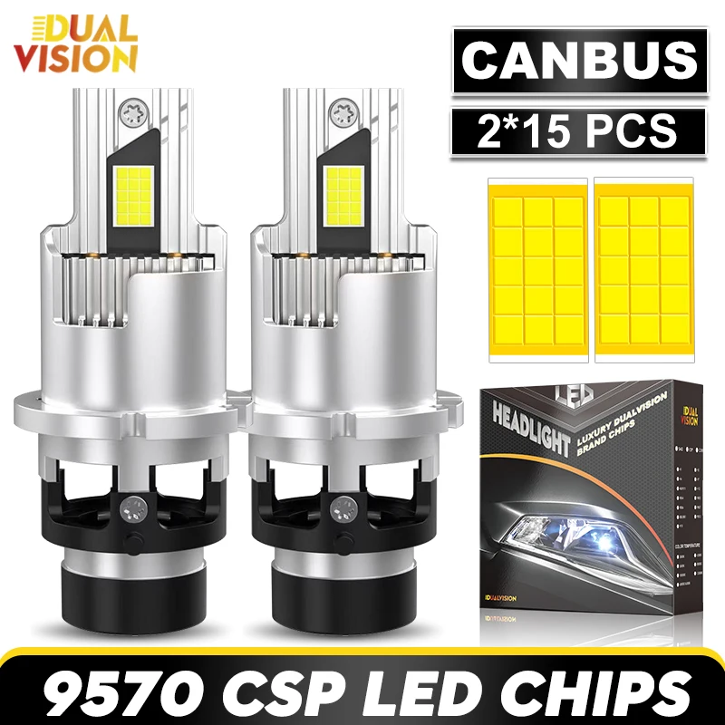 

D2S D4S Led Car Headlights Bulb Canbus HID D2R D4R LED Car Light High Power 1700W 9570 CSP Chip Turbo Auto Lamp 6000K Plug&Play