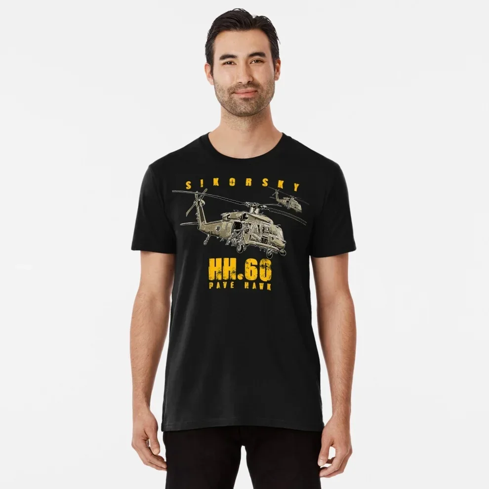 

HH-60 Pave Hawk Helicopter T Shirt. New 100% Cotton Short Sleeve O-Neck Casual Mens T-shirts Size S-3XL
