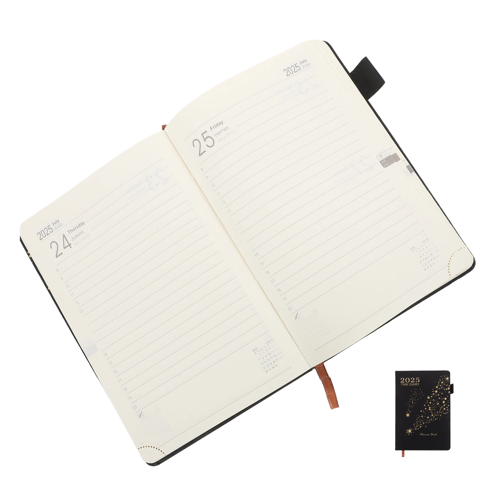 

Daily Planner Notebook 2025 Schedule Monthly Weekly Academic Organizer Book Portable Scheduler Planner Multifunctional Note