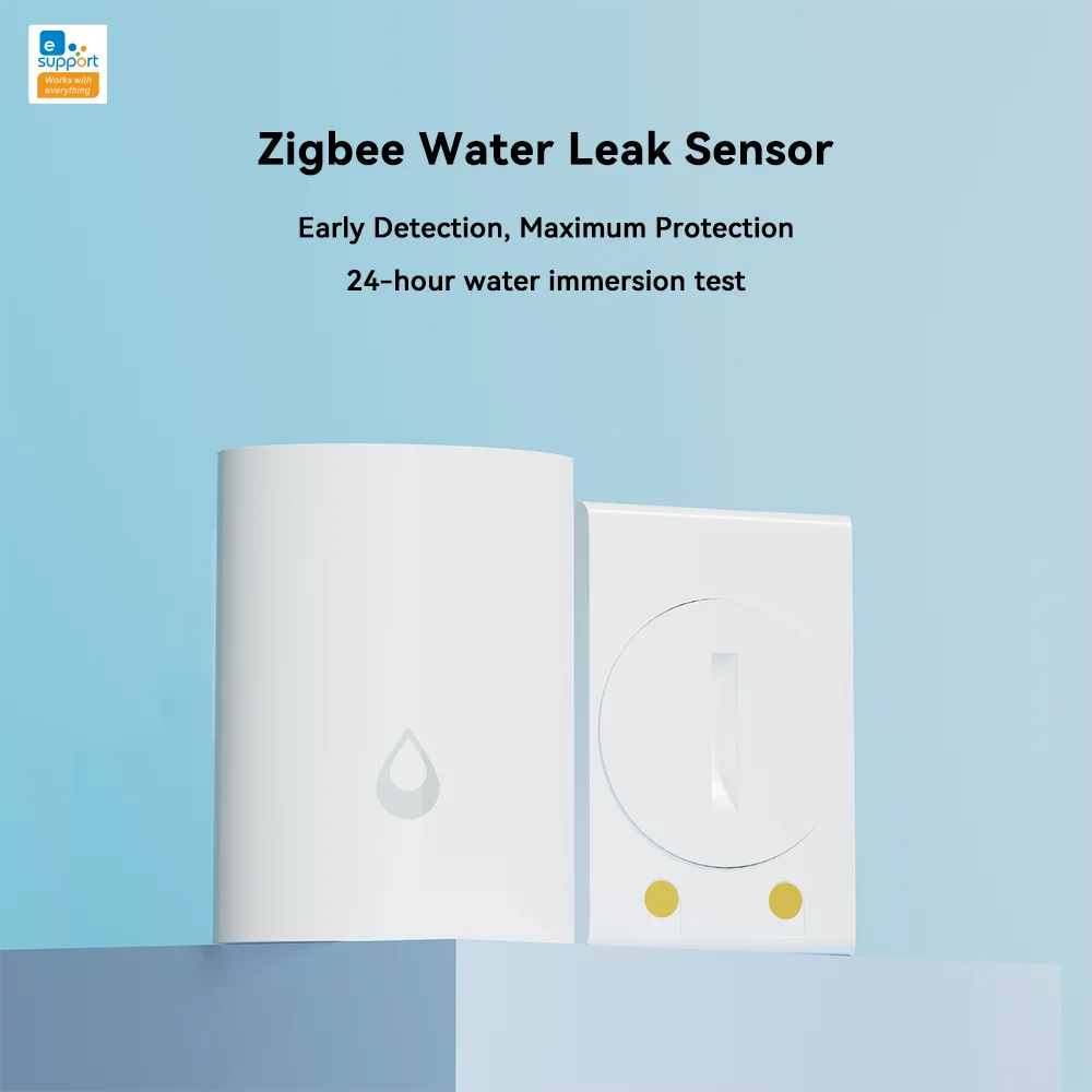 eWelink Smart Zigbee Water Sensor for Flood Water Leakage Detector App Remote Monitoring Support Home Assistant Zigbee Gateway