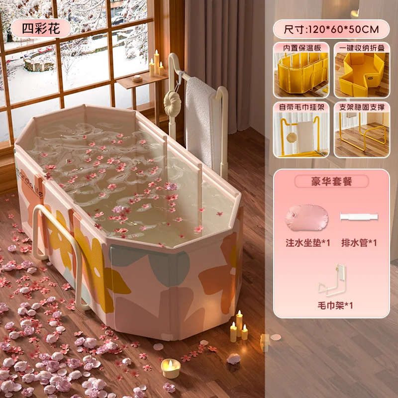Foldable Full-Body  Bathtub for Adults-Eco-Friendly Portable Rectangle Design