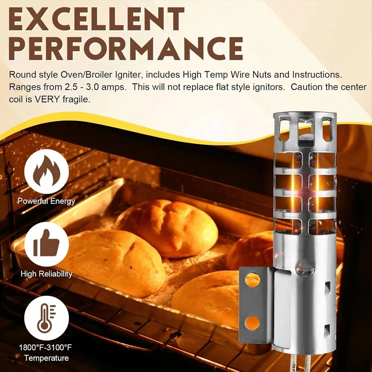 a91p]-wb2x9154-wb13k10027-gas-range-oven-broiler-xl44-round-style-igniter-replacement-120v-model