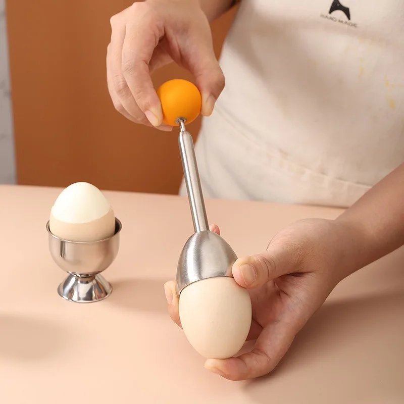 Household Breakfast Tool Kit, Egg Cutter Shell Opener with Tray Holder, Creative Kitchen Gadget
