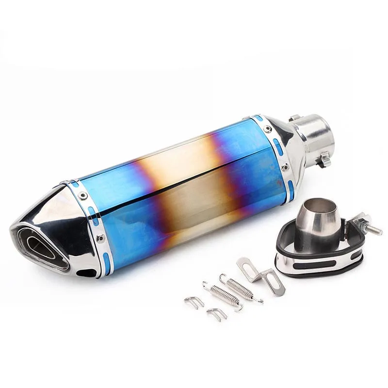 Motorcycle Exhaust Stainless 470mm Hexagon Muffler with DB killer Tail Pipe 51mm For F850GS C650 SPORT C600 GT NINJA7 MT03 GSX8S