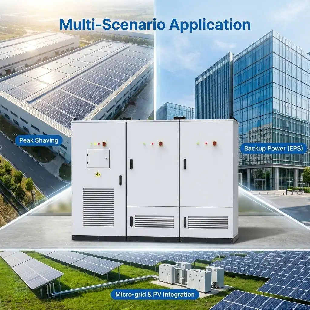 200KW 430KWH Liquid Cooling on Grid Industrial Energy Storage Cabinet LiFePO4 Battery ESS for Factory Solar Microgrid