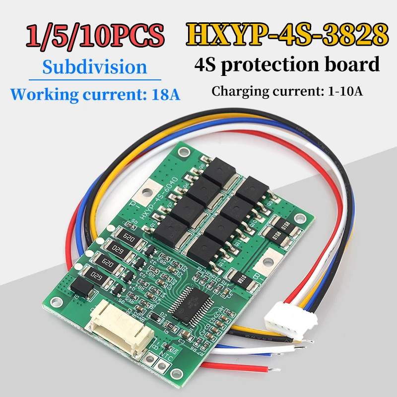 4S 12.8V LiFePO4 Battery Protection Board 7A BMS for 32650 18650 Lithium Battery Overcharge Overdischarge Protection