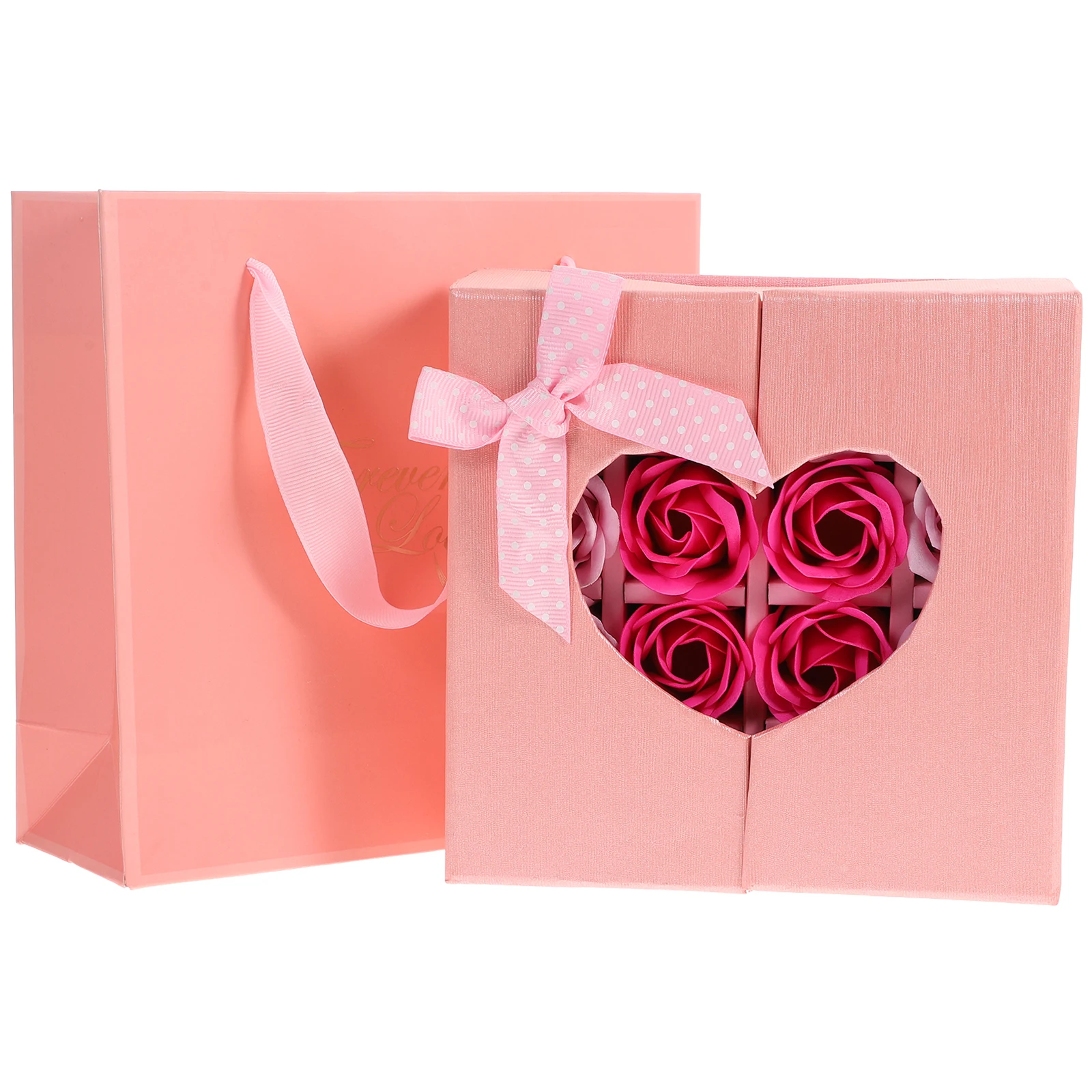 

Rose Soap Flower Gift Box for Valentines Day Mothers Day Birthday Decor Bath Soak Hand Wash Floral Soap Box