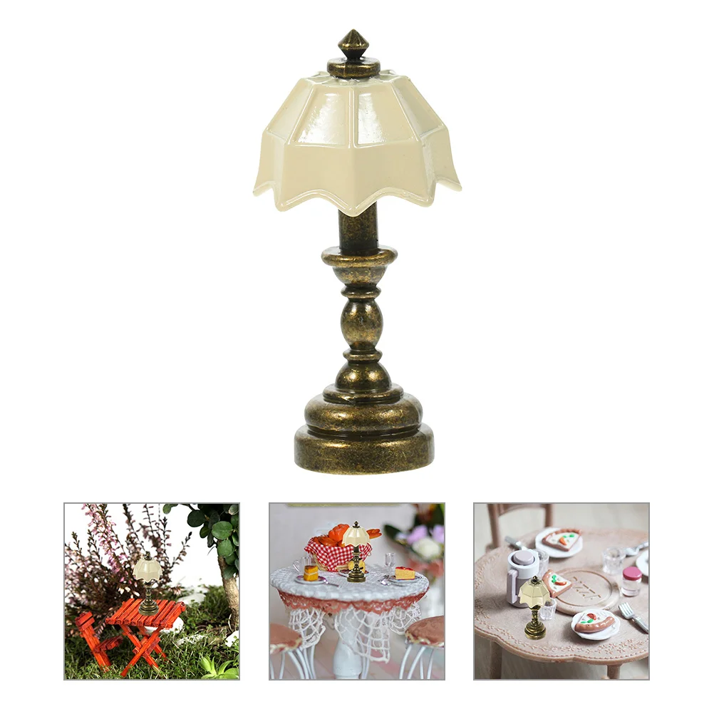 

3 Pcs Mini Desk Lamp Dollhouse Lights Furniture Bedside Lamps Creative Miniature Table Dolls
